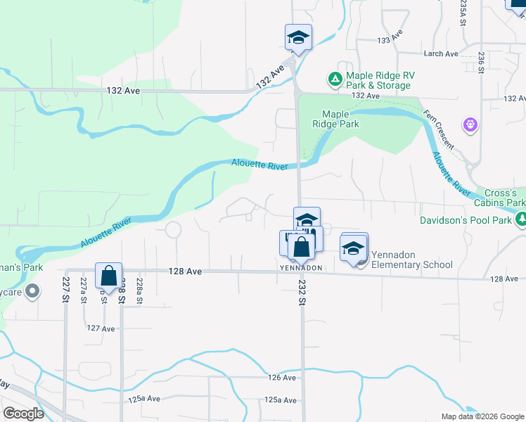 map of restaurants, bars, coffee shops, grocery stores, and more near in Maple Ridge