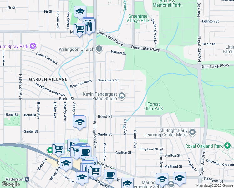 map of restaurants, bars, coffee shops, grocery stores, and more near 5183 Booth Avenue in Burnaby