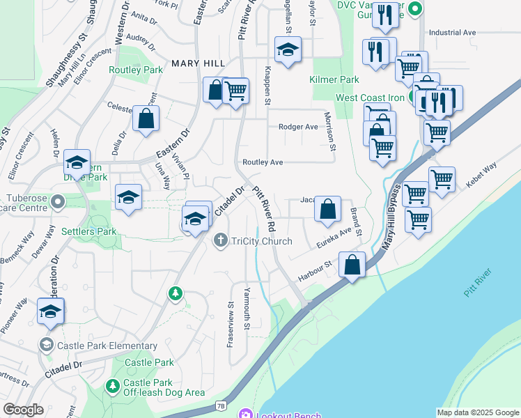 1336 Pitt River Road, Port Coquitlam BC Walk Score