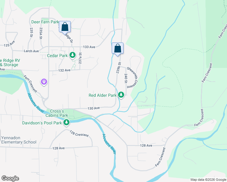map of restaurants, bars, coffee shops, grocery stores, and more near in Maple Ridge