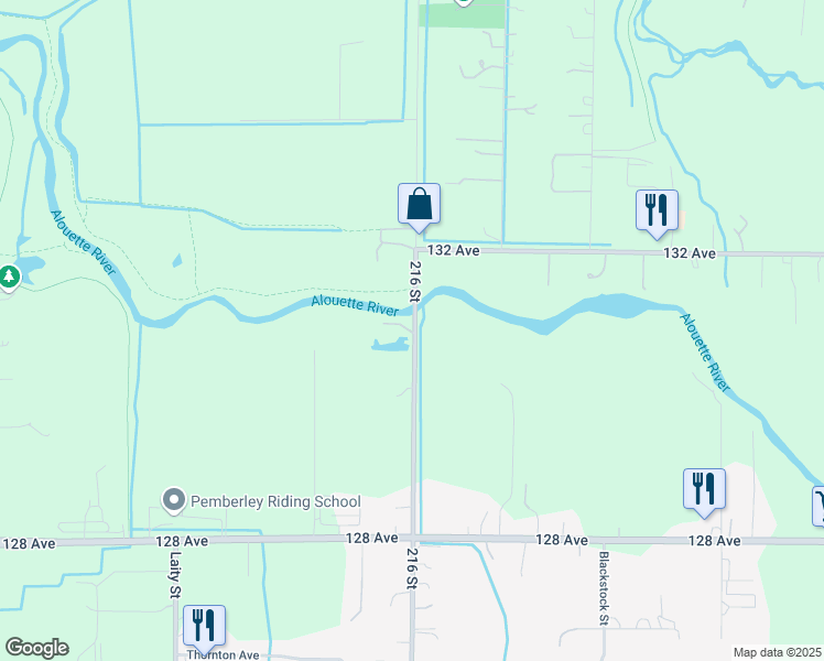 map of restaurants, bars, coffee shops, grocery stores, and more near 13181 216 Street in Maple Ridge