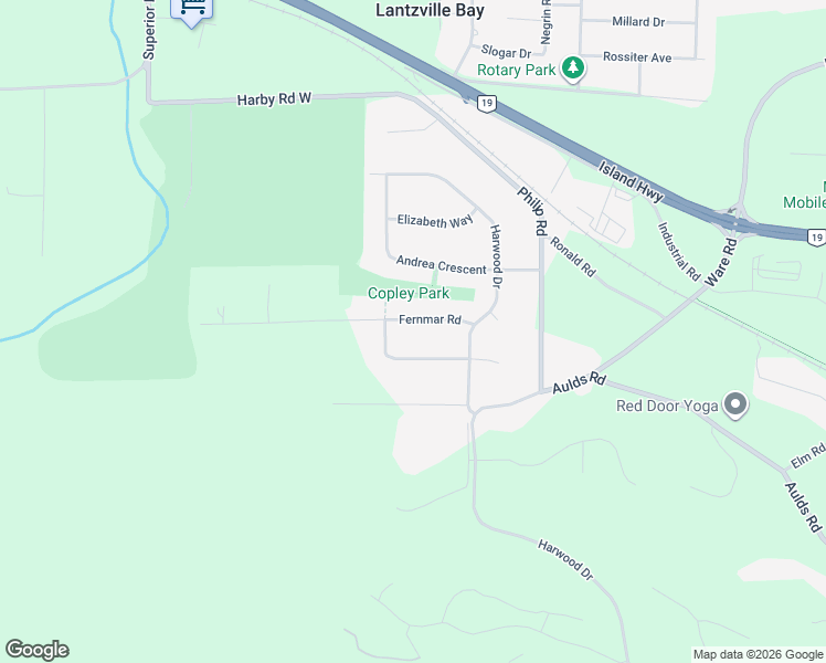 map of restaurants, bars, coffee shops, grocery stores, and more near 7500 Fernmar Road in Lantzville