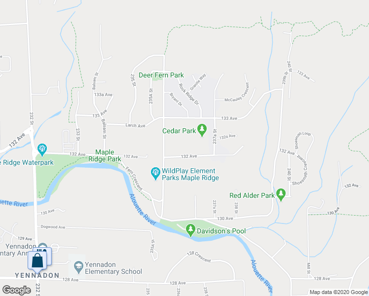 map of restaurants, bars, coffee shops, grocery stores, and more near 23663 132 Avenue in Maple Ridge