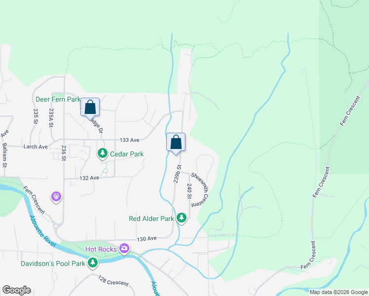 map of restaurants, bars, coffee shops, grocery stores, and more near 13238 239B Street in Maple Ridge