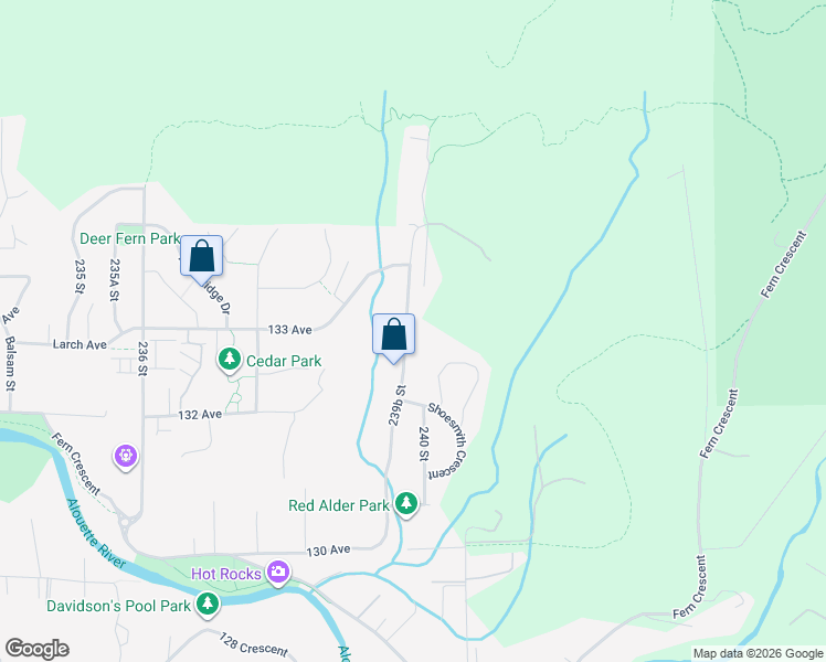 map of restaurants, bars, coffee shops, grocery stores, and more near 13238 239B Street in Maple Ridge