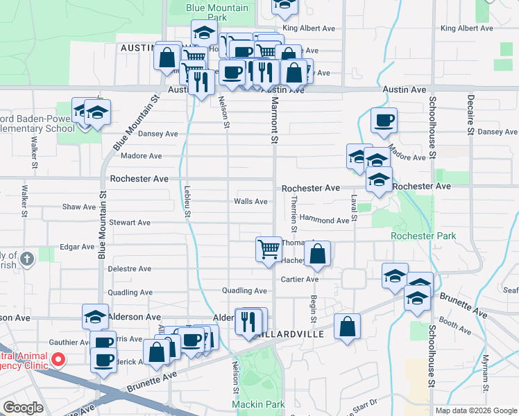 map of restaurants, bars, coffee shops, grocery stores, and more near 1056 Walls Avenue in Coquitlam