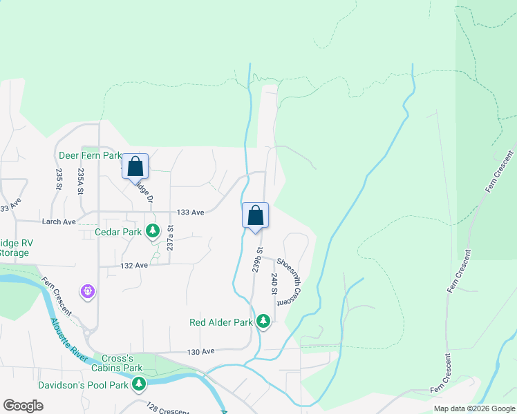 map of restaurants, bars, coffee shops, grocery stores, and more near 13237 239B Street in Maple Ridge
