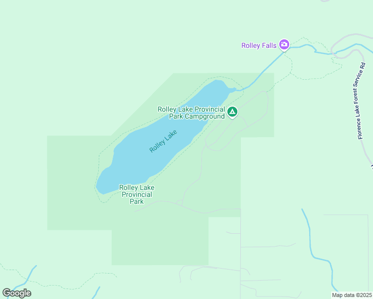 map of restaurants, bars, coffee shops, grocery stores, and more near Rolley Lake Trail in Mission