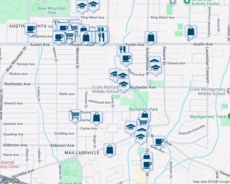 map of restaurants, bars, coffee shops, grocery stores, and more near 359 Laval Street in Coquitlam