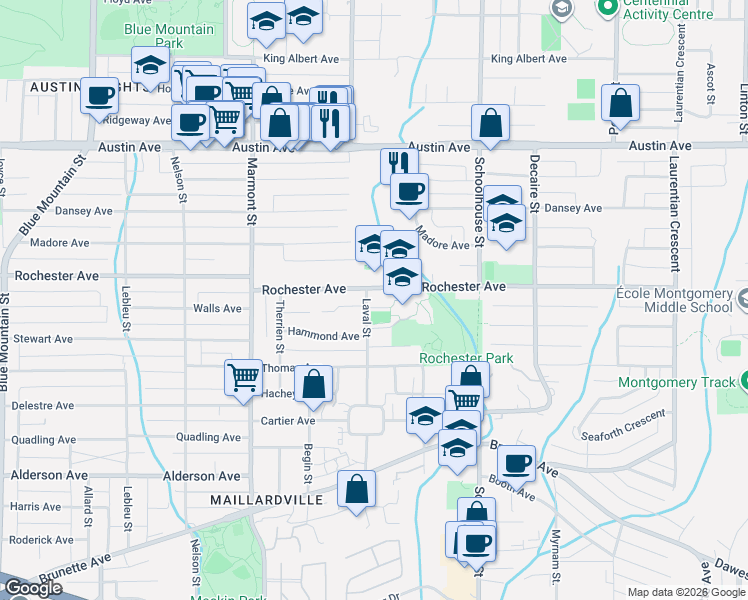 map of restaurants, bars, coffee shops, grocery stores, and more near 359 Laval Street in Coquitlam