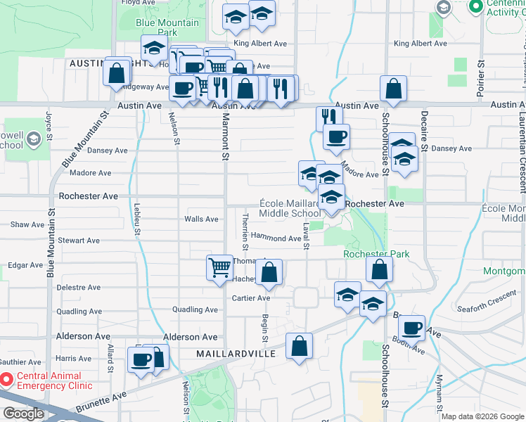 map of restaurants, bars, coffee shops, grocery stores, and more near in Coquitlam