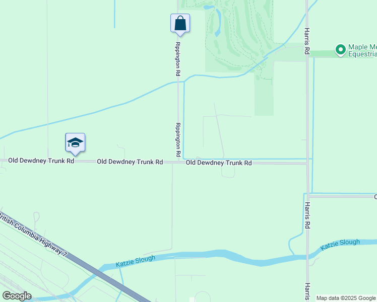 map of restaurants, bars, coffee shops, grocery stores, and more near 18825 Old Dewdney Trunk Road in Pitt Meadows