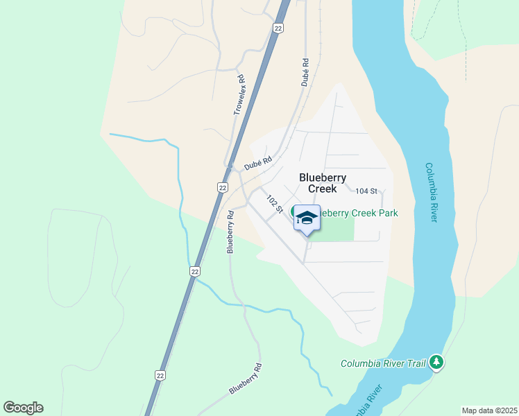 map of restaurants, bars, coffee shops, grocery stores, and more near 103 100 Street in Castlegar