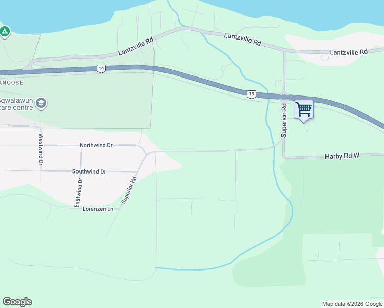 map of restaurants, bars, coffee shops, grocery stores, and more near 7817 Superior Road in Lantzville