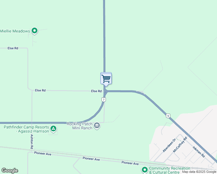 map of restaurants, bars, coffee shops, grocery stores, and more near 2406 Hot Springs Road in Agassiz
