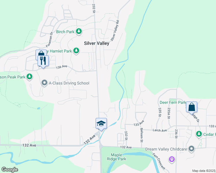 map of restaurants, bars, coffee shops, grocery stores, and more near 13516 232 Street in Maple Ridge