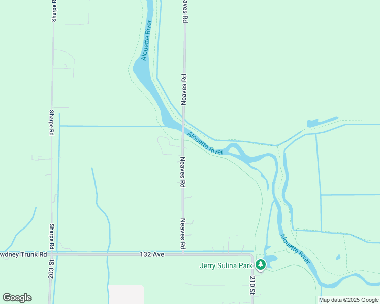map of restaurants, bars, coffee shops, grocery stores, and more near 13540 Neaves Road in Pitt Meadows