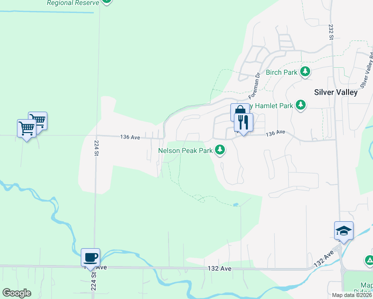 map of restaurants, bars, coffee shops, grocery stores, and more near in Maple Ridge
