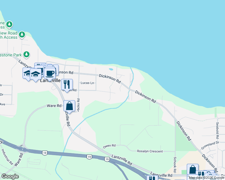 map of restaurants, bars, coffee shops, grocery stores, and more near 7000 Caillet Road in Lantzville