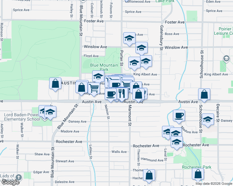map of restaurants, bars, coffee shops, grocery stores, and more near 1048 Ridgeway Avenue in Coquitlam