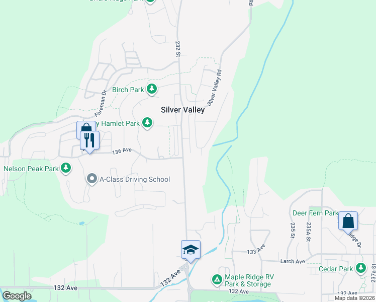 map of restaurants, bars, coffee shops, grocery stores, and more near 13616 232 Street in Maple Ridge
