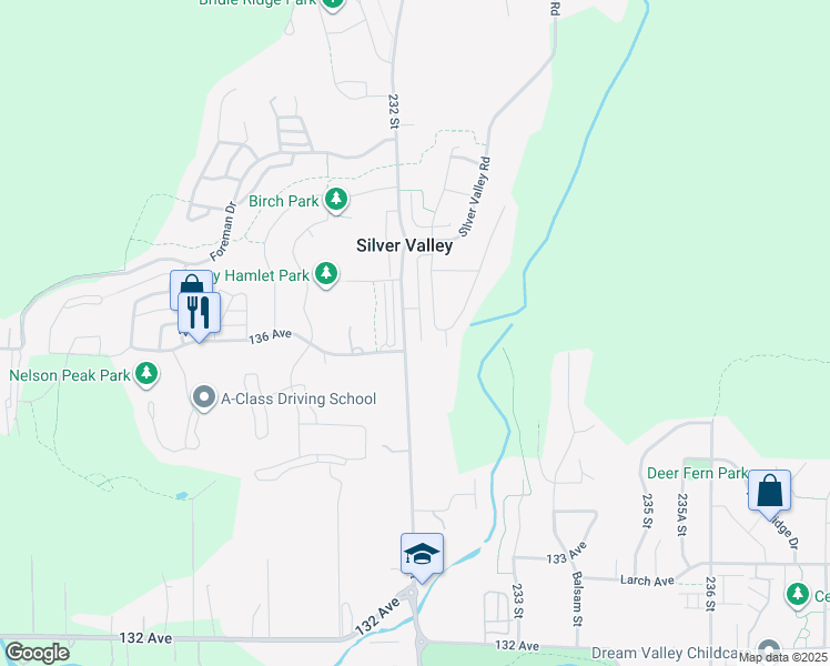 map of restaurants, bars, coffee shops, grocery stores, and more near 13622 232 Street in Maple Ridge