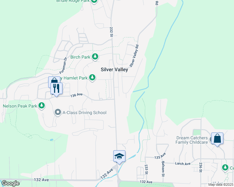 map of restaurants, bars, coffee shops, grocery stores, and more near 13626 232 Street in Maple Ridge