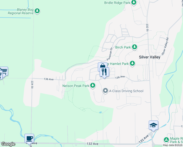 map of restaurants, bars, coffee shops, grocery stores, and more near in Maple Ridge
