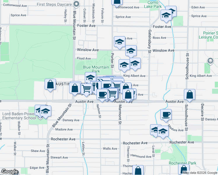 map of restaurants, bars, coffee shops, grocery stores, and more near in Coquitlam
