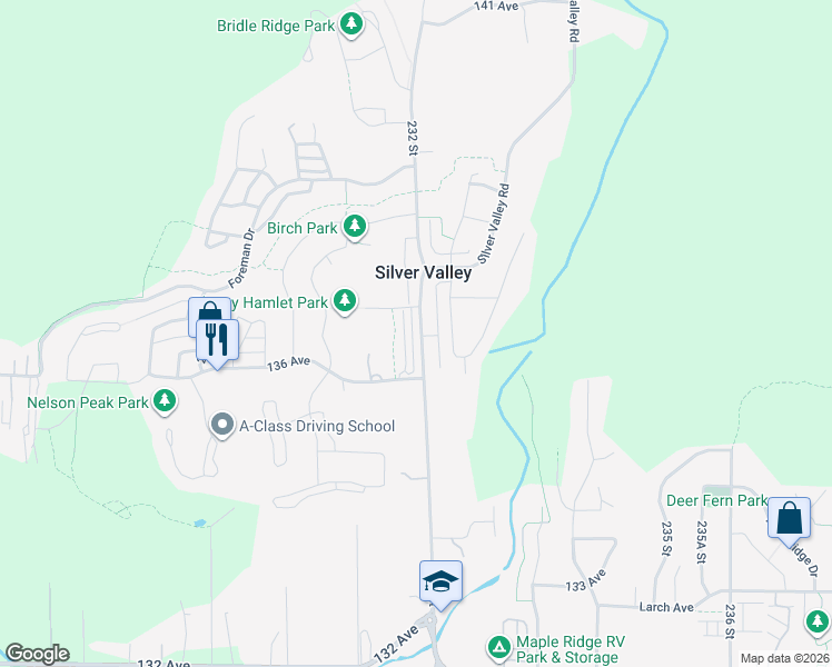 map of restaurants, bars, coffee shops, grocery stores, and more near 13819 232 Street in Maple Ridge