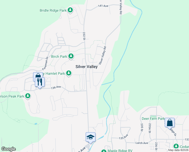 map of restaurants, bars, coffee shops, grocery stores, and more near 13680 232A Street in Maple Ridge