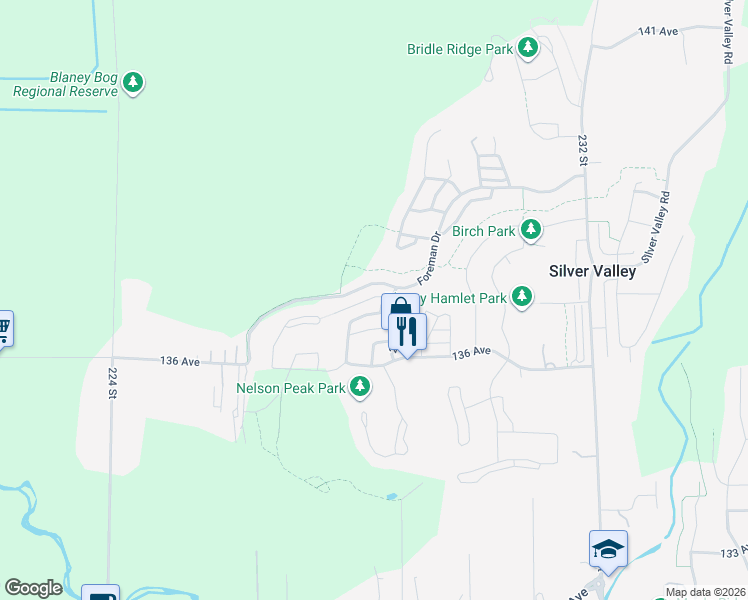 map of restaurants, bars, coffee shops, grocery stores, and more near 22840 Foreman Drive in Maple Ridge