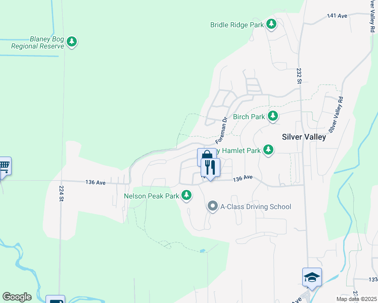 map of restaurants, bars, coffee shops, grocery stores, and more near 22828 Foreman Drive in Maple Ridge