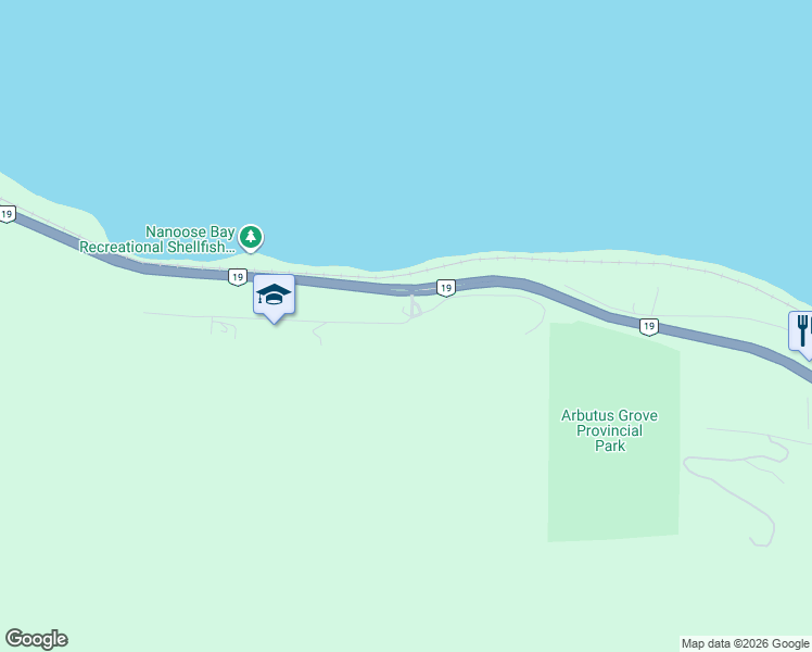 map of restaurants, bars, coffee shops, grocery stores, and more near 3090 Hillview Road in Lantzville
