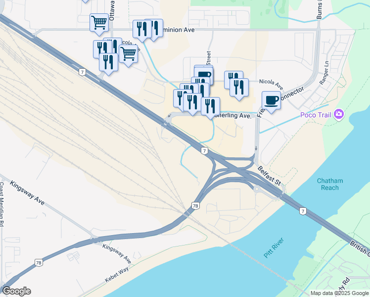 map of restaurants, bars, coffee shops, grocery stores, and more near in Port Coquitlam