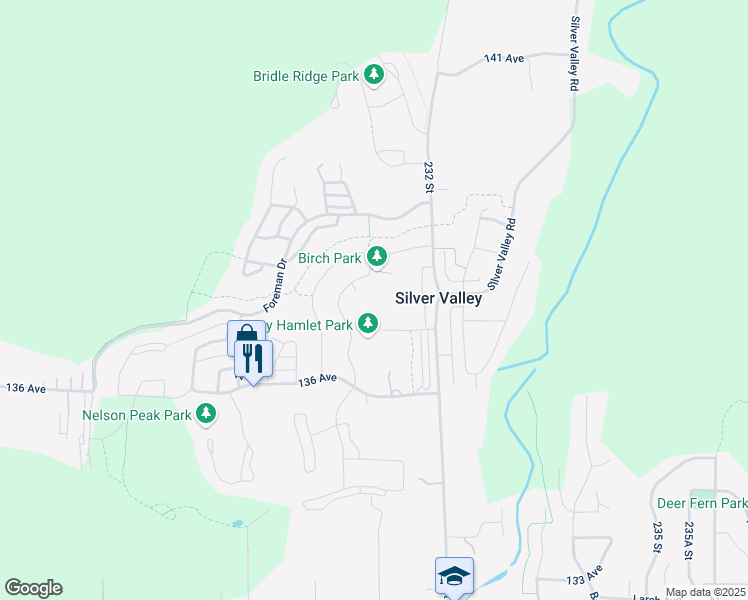 map of restaurants, bars, coffee shops, grocery stores, and more near 13819 232 Street in Maple Ridge
