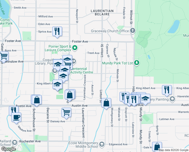 map of restaurants, bars, coffee shops, grocery stores, and more near 1842 Lemax Avenue in Coquitlam