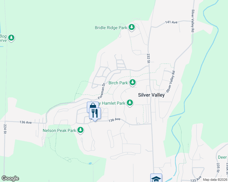 map of restaurants, bars, coffee shops, grocery stores, and more near 22920 Gilbert Drive in Maple Ridge