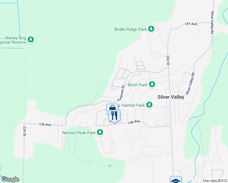 map of restaurants, bars, coffee shops, grocery stores, and more near 22846 Docksteader Circle in Maple Ridge
