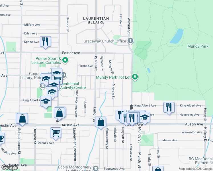 map of restaurants, bars, coffee shops, grocery stores, and more near 603 Rialto Court in Coquitlam