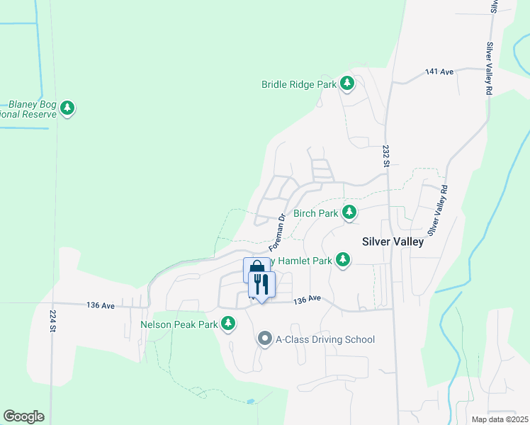 map of restaurants, bars, coffee shops, grocery stores, and more near 22835 Docksteader Circle in Maple Ridge