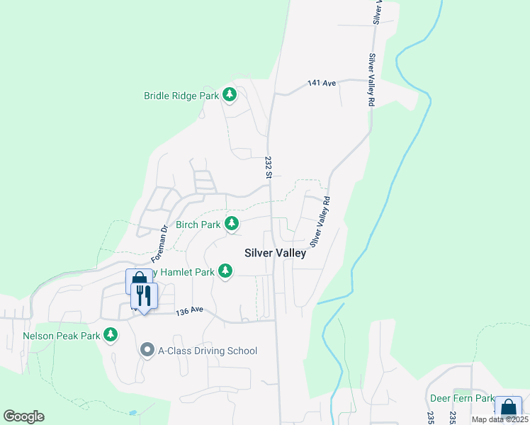 map of restaurants, bars, coffee shops, grocery stores, and more near 13851 232 Street in Maple Ridge