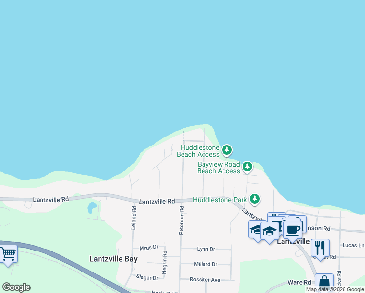 map of restaurants, bars, coffee shops, grocery stores, and more near 7181 Peterson Road in Lantzville