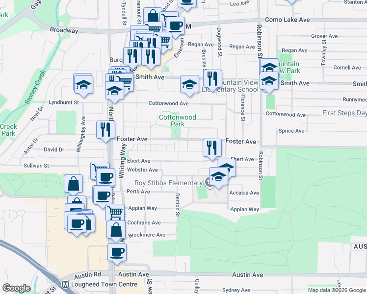 map of restaurants, bars, coffee shops, grocery stores, and more near 639 Aspen Street in Coquitlam