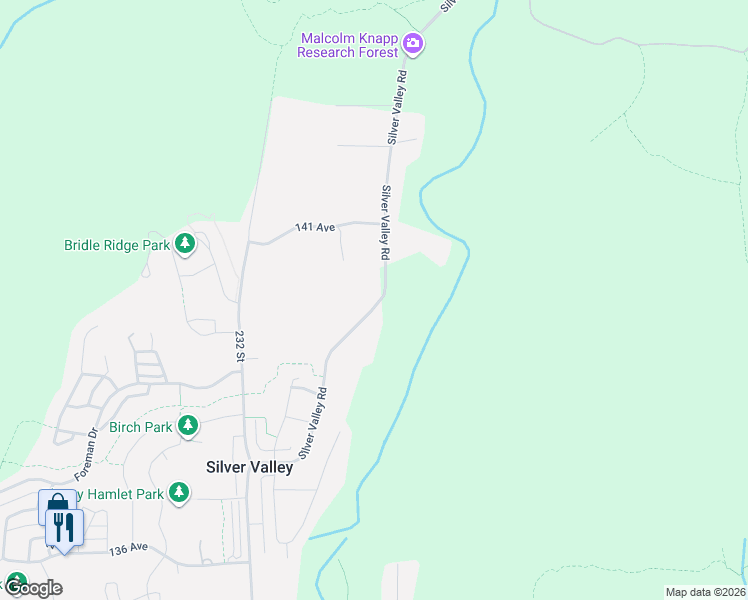 map of restaurants, bars, coffee shops, grocery stores, and more near 14053 Silver Valley Road in Maple Ridge