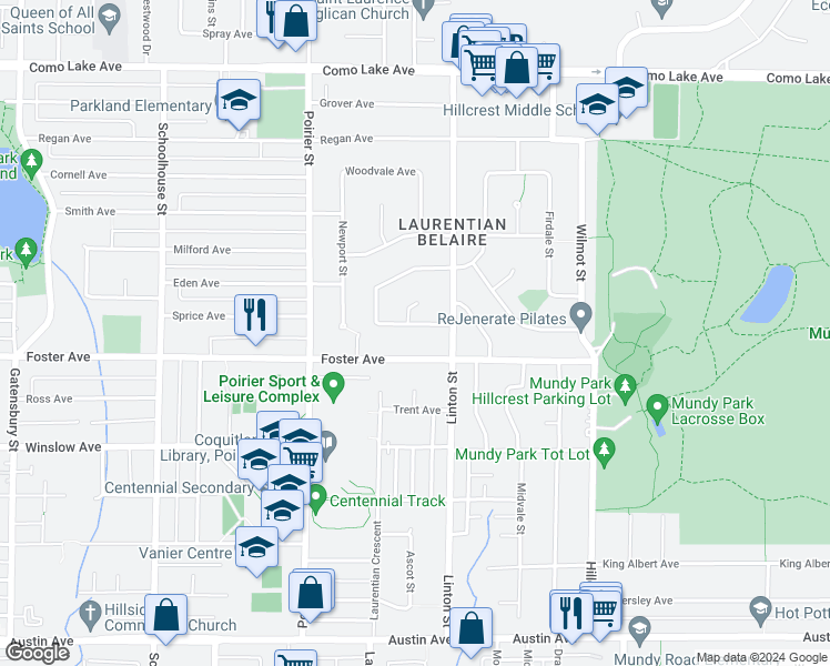 map of restaurants, bars, coffee shops, grocery stores, and more near 1831 Walnut Crescent in Coquitlam