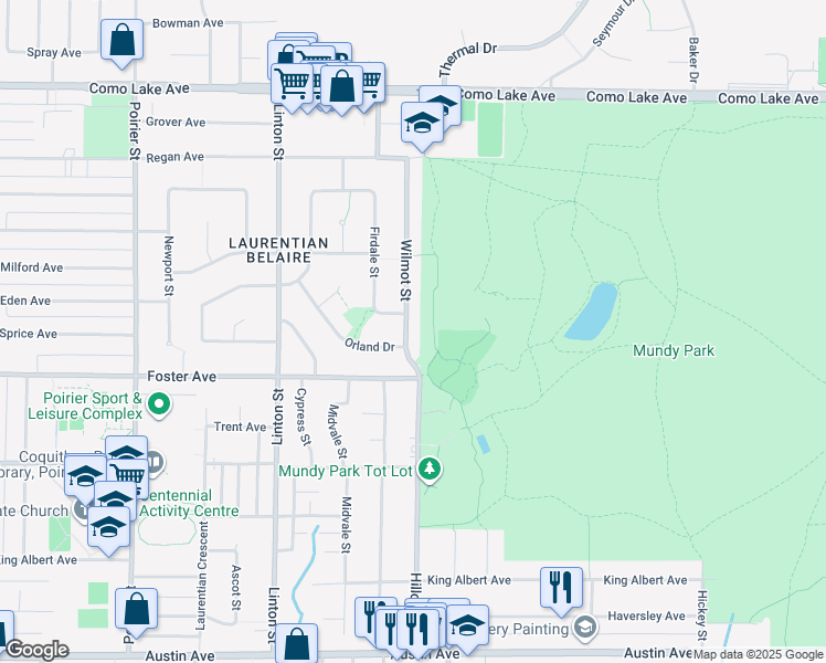 map of restaurants, bars, coffee shops, grocery stores, and more near 663 Wilmot Street in Coquitlam