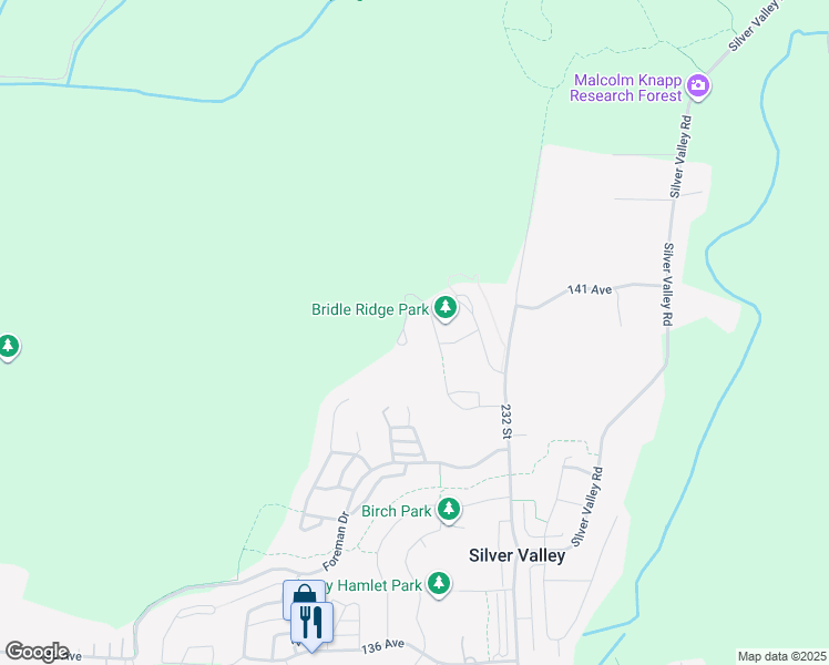 map of restaurants, bars, coffee shops, grocery stores, and more near 13967 Anderson Creek Drive in Maple Ridge