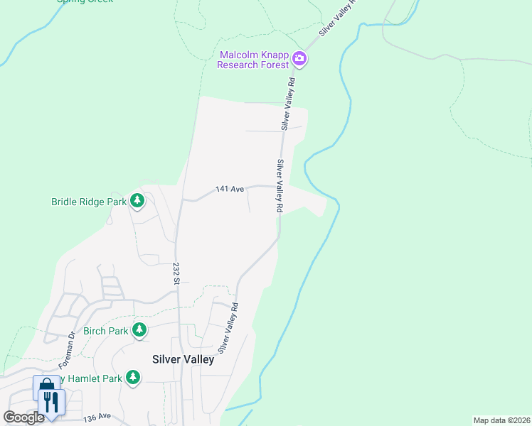 map of restaurants, bars, coffee shops, grocery stores, and more near 14053 Silver Valley Road in Maple Ridge