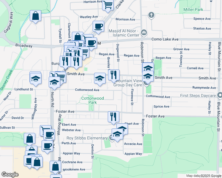 map of restaurants, bars, coffee shops, grocery stores, and more near 628 Cottonwood Avenue in Coquitlam